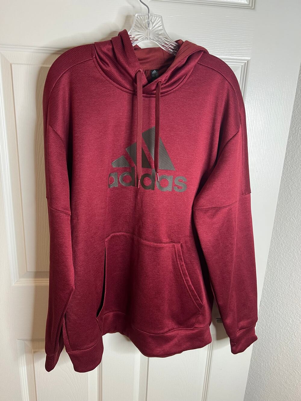Adidas Men's Logo Hoodie Sweatshirt Burgundy/Brown ~ Size XL